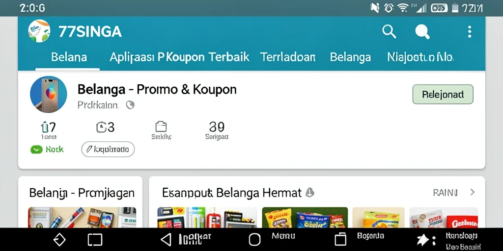 Tampilan antarmuka 77SINGA untuk promo dan kupon belanja.