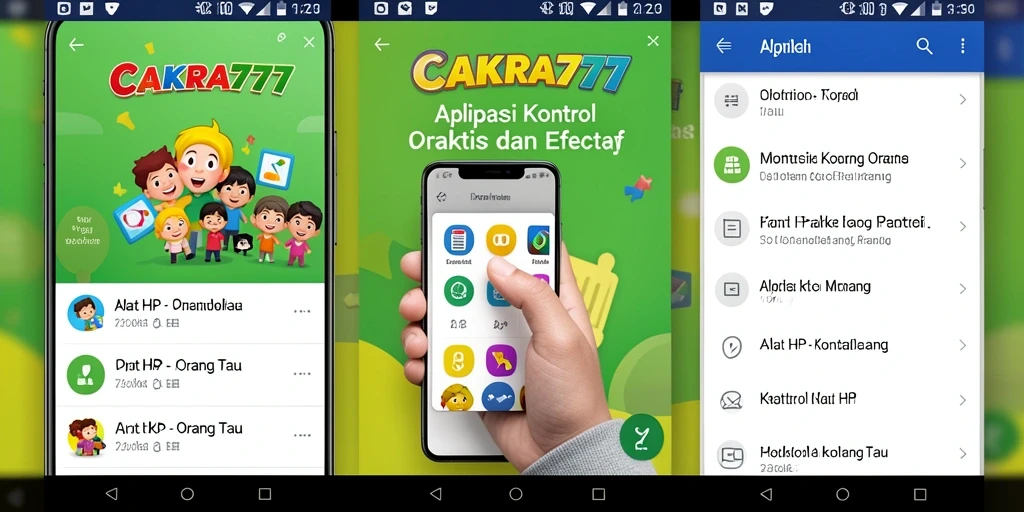 Tampilan antarmuka CAKRA777 untuk kontrol orang tua yang mudah dipahami.