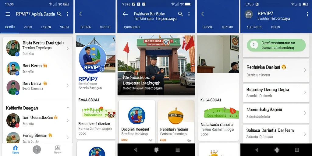 Antarmuka aplikasi RPVIP7 dengan berita terbaru daerah.