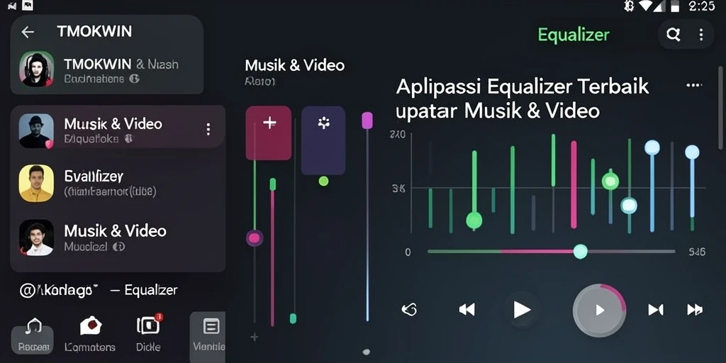 Antarmuka aplikasi TMOKWIN dengan pengaturan Equalizer yang intuitif.