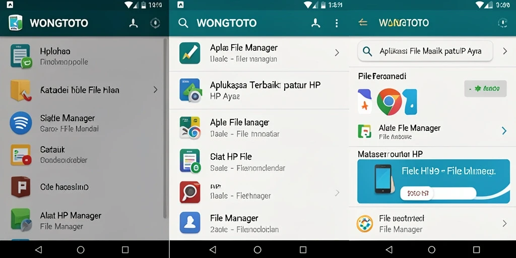 Antarmuka WONGTOTO yang bersih dan mudah digunakan untuk pengelolaan file.
